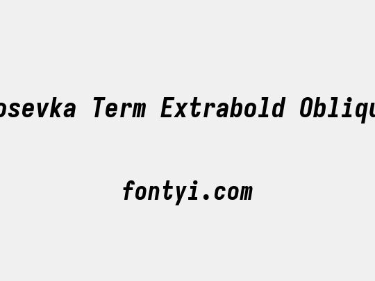 Iosevka Term Extrabold Oblique