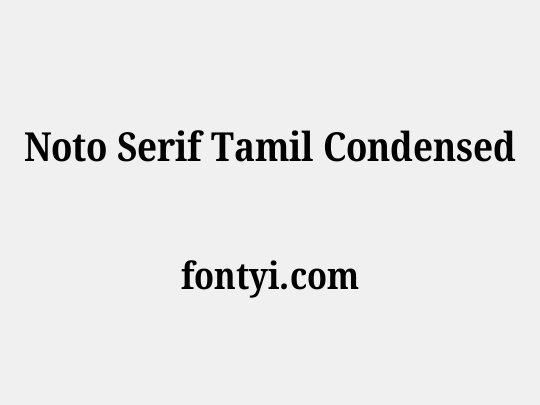 Noto Serif Tamil Condensed