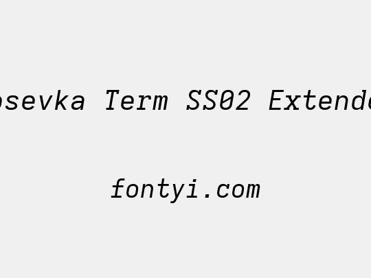 Iosevka Term SS02 Extended