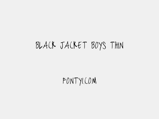 black jacket boys Thin