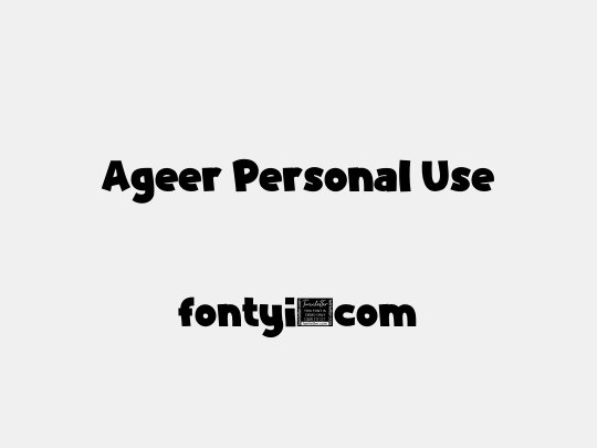Ageer Personal Use