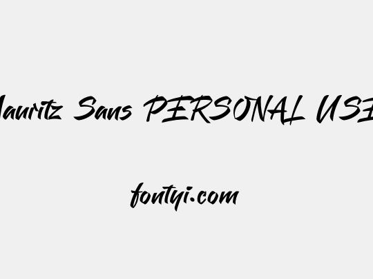 Mauritz Sans PERSONAL USE