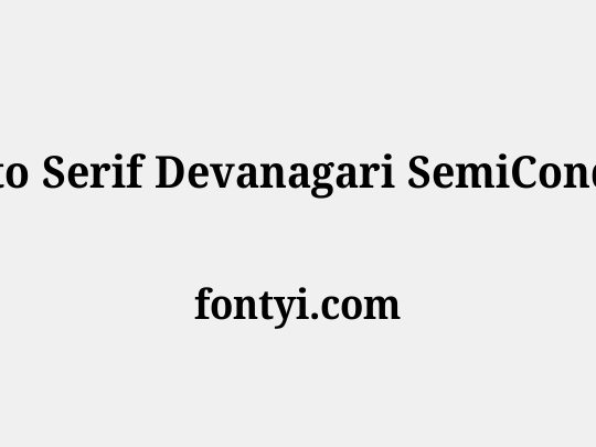 Noto Serif Devanagari SemiCondensed