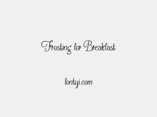 Frosting for Breakfast