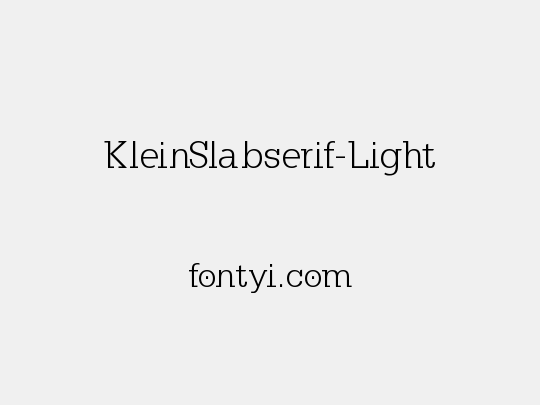 KleinSlabserif-Light