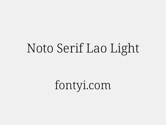 Noto Serif Lao Light