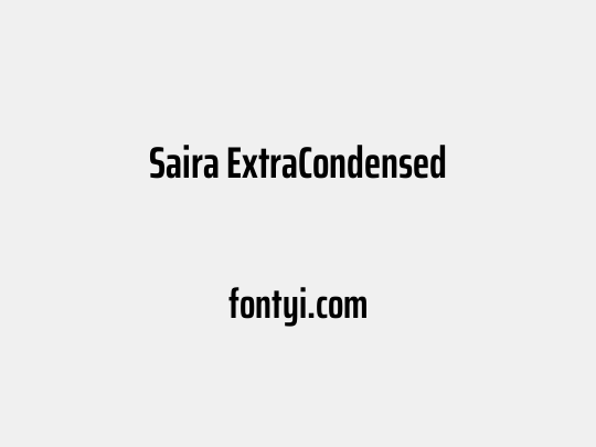Saira ExtraCondensed