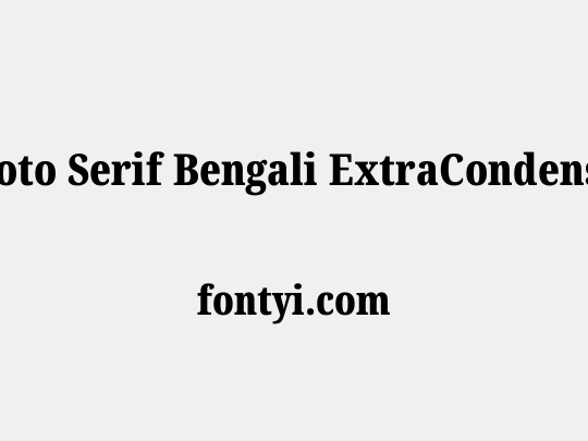 Noto Serif Bengali ExtraCondensed Black