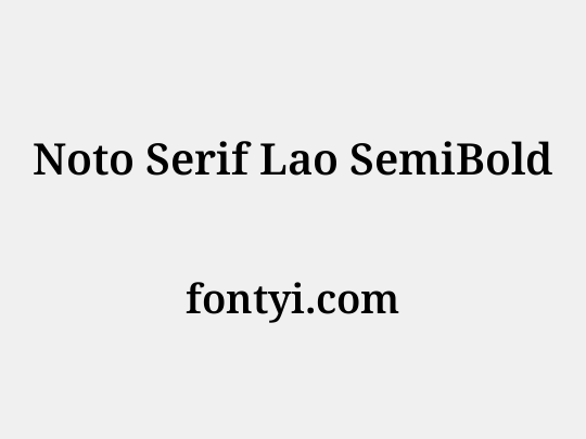 Noto Serif Lao SemiBold