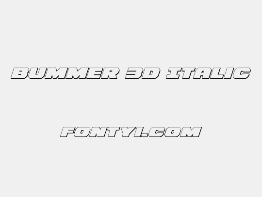 Bummer 3D Italic