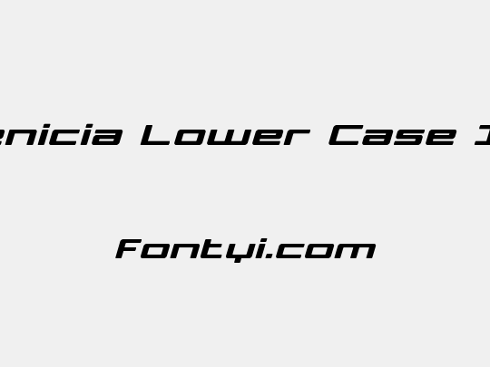 Phoenicia Lower Case Italic