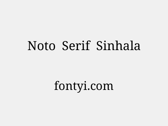 Noto Serif Sinhala