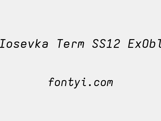 Iosevka Term SS12 ExObl