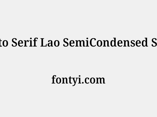 Noto Serif Lao SemiCondensed SemiBold