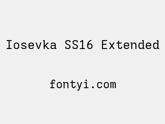 Iosevka SS16 Extended