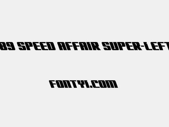 '89 Speed Affair Super-Left