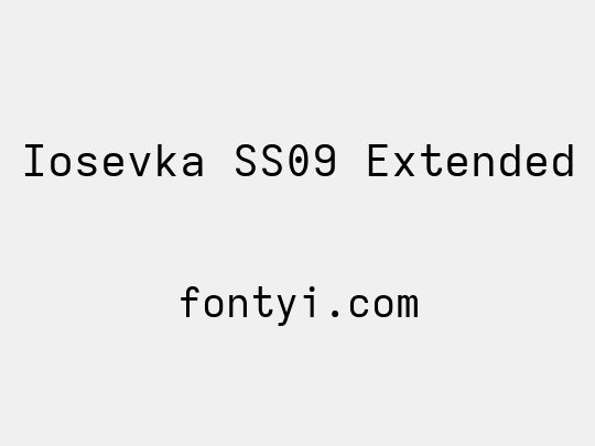 Iosevka SS09 Extended
