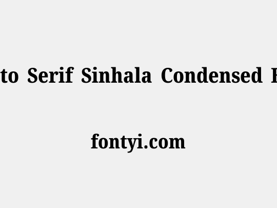 Noto Serif Sinhala Condensed ExtraBold