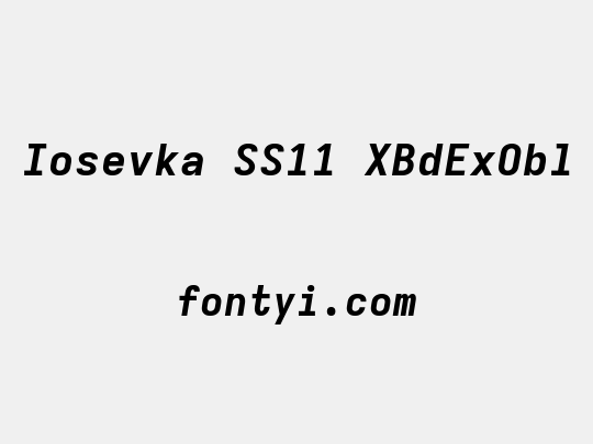 Iosevka SS11 XBdExObl
