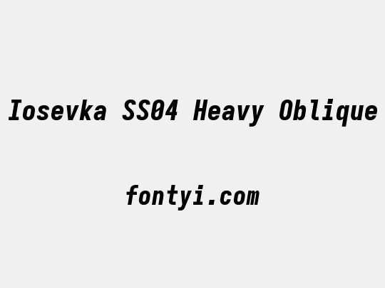 Iosevka SS04 Heavy Oblique