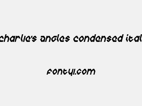 Charlie's Angles Condensed Italic