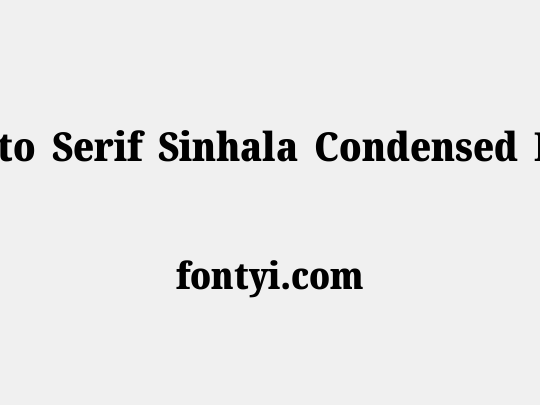 Noto Serif Sinhala Condensed Black