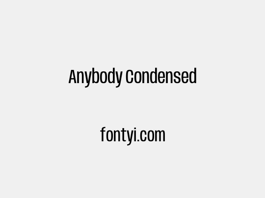 Anybody Condensed