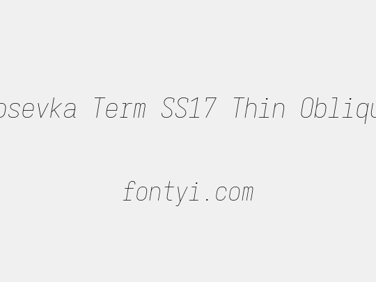 Iosevka Term SS17 Thin Oblique