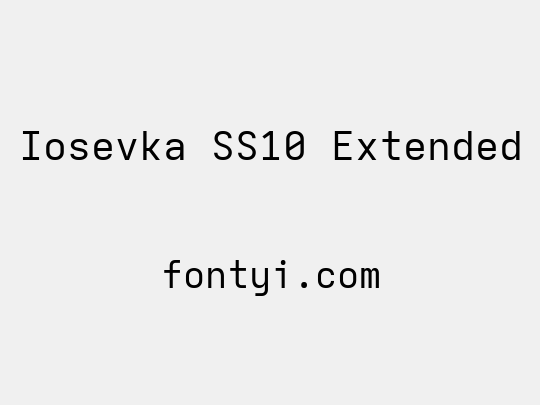 Iosevka SS10 Extended