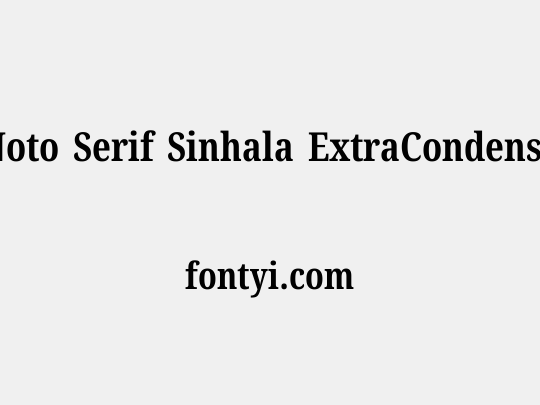 Noto Serif Sinhala ExtraCondensed
