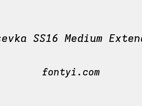Iosevka SS16 Medium Extended - 字易网