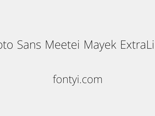 Noto Sans Meetei Mayek ExtraLight