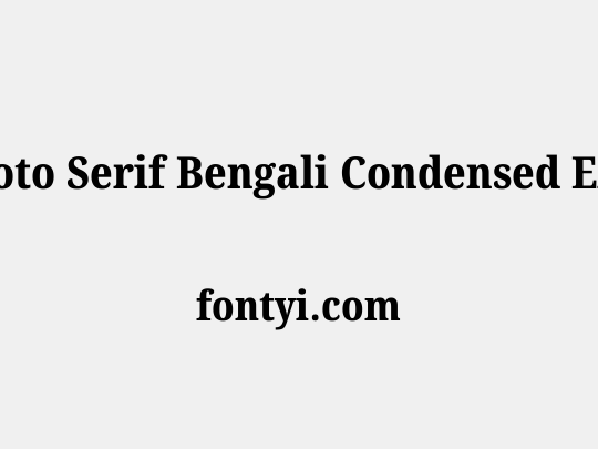 Noto Serif Bengali Condensed ExtraBold