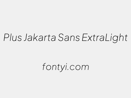 Plus Jakarta Sans ExtraLight