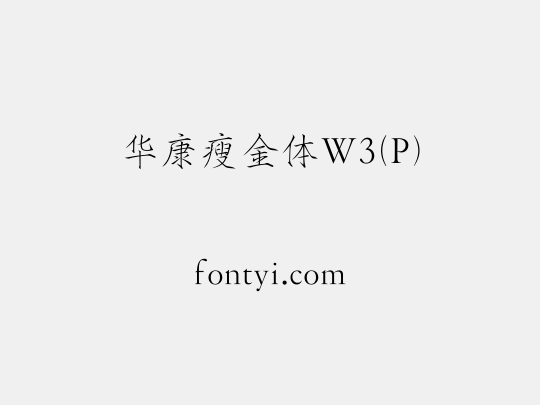 华康瘦金体W3(P)