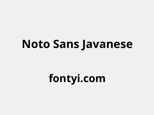 Noto Sans Javanese