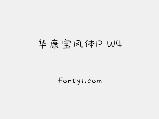 华康宝风体P W4