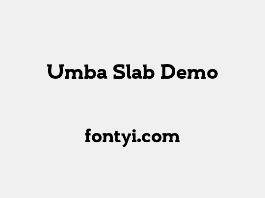 Umba Slab Demo