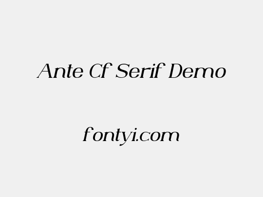 Ante Cf Serif Demo