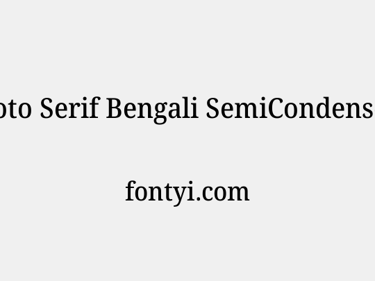 Noto Serif Bengali SemiCondensed Medium