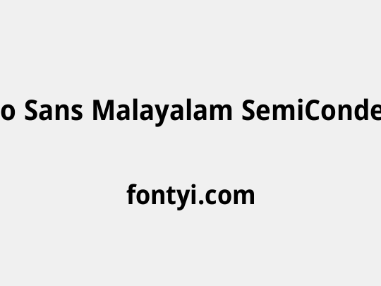 Noto Sans Malayalam SemiCondensed