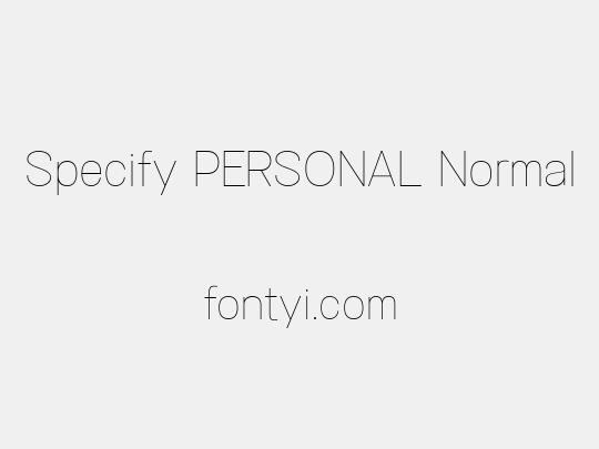 Specify PERSONAL Normal