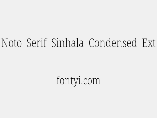 Noto Serif Sinhala Condensed ExtraLight