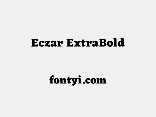 Eczar ExtraBold