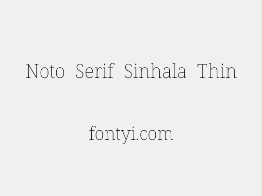 Noto Serif Sinhala Thin