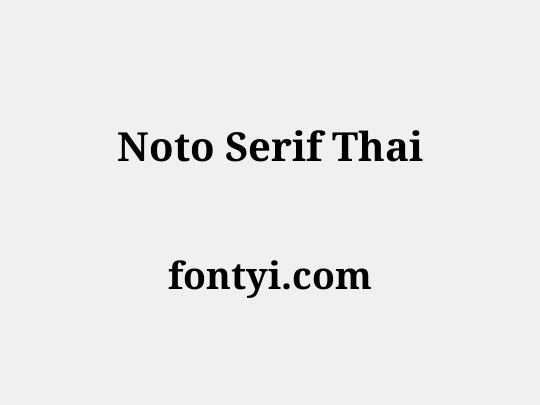 Noto Serif Thai