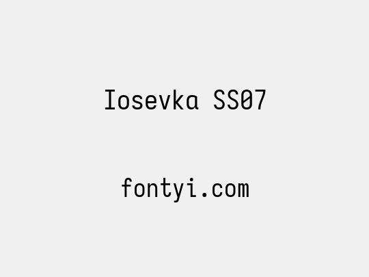 Iosevka SS07