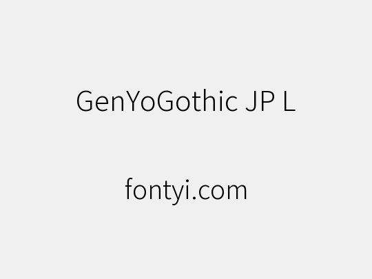 GenYoGothic JP L