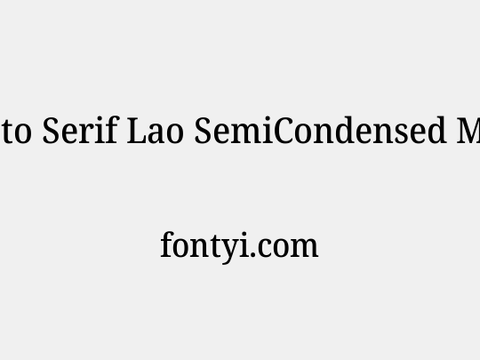 Noto Serif Lao SemiCondensed Medium