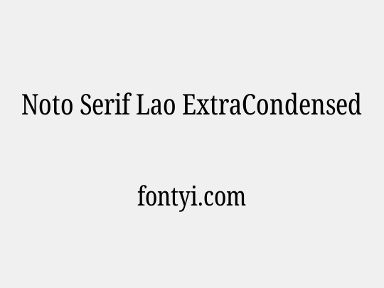 Noto Serif Lao ExtraCondensed
